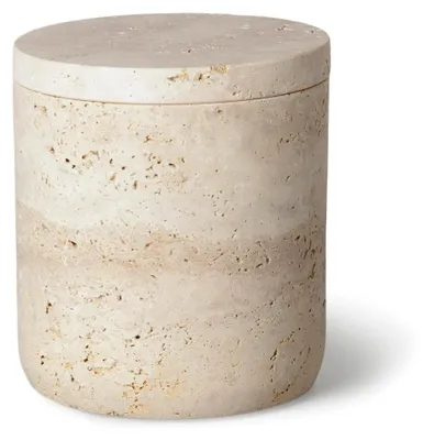 Produktbild von Dose aus Travertin mit Deckel, Ø 10 x 11 cm, beige