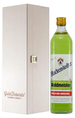 Produktbild von Mackenstedter Waldmeister Likör mit Geschenk-Holzkiste