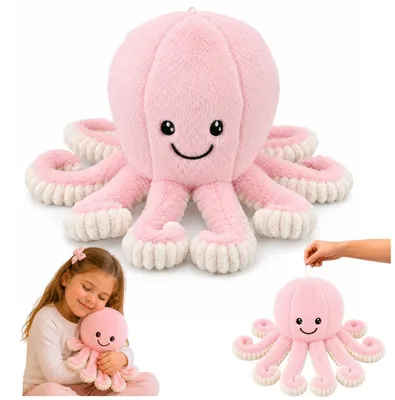 Produktbild von Plüsch-Oktopus, Kuscheltier mit elastischen Tentakeln, rosa, 50 cm
