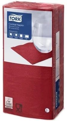 Produktbild von 477824 Servietten "Advanced“, bordeauxrot, 2-lagig, 24 x 24 cm, TORK