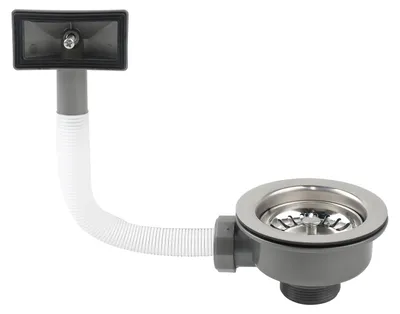 Produktbild von 110 mm Spülbeckenablaufgarnitur - Edelstahl Siphon für Küchenspüle
