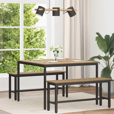 Obrázok produktu pre Maison Exclusive – Jedálenský stôl, 110 x 110 x 75 cm, drevotrieska, Imitácia "Artisan dub"