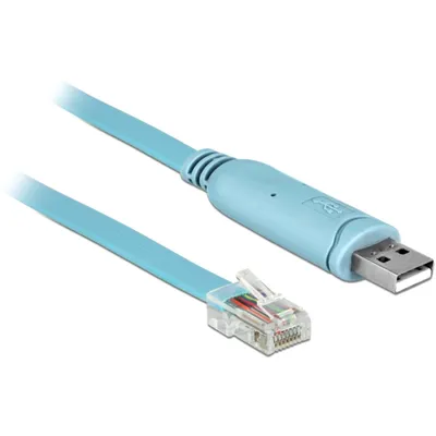 Produktbild von DELOCK RS-232 Konsolenkabel, USB-A Stecker > RJ45 Stecker 2m