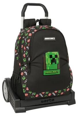 Produktbild von Safta Minecraft 22.5l 32x44x16 Cm Rucksack Mit Rollen Schwarz Kinder Schwarz One Size