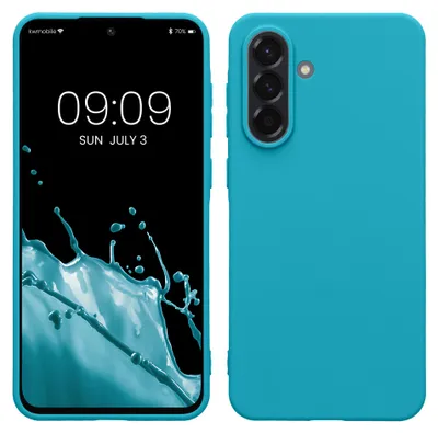 Produktbild von kwmobile Hülle für Samsung Galaxy A56 5G TPU Case - Handyhülle unterstützt kabelloses Laden, flexible Schutzhülle, gummiertes Cover in Cool Glacier