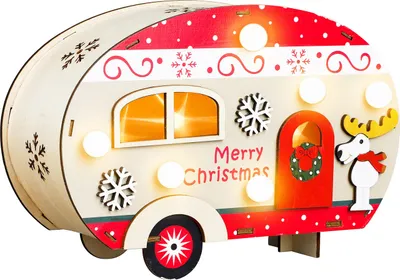 Immagine prodotto di 3.11 caravan con motivi natalizi - circa 21x7,5x14 cm - 10 LED bianco caldo