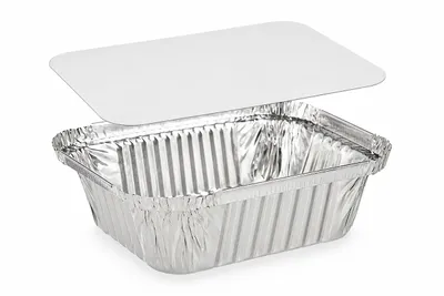 Produktbild von 10x ALUSCHALE mit Deckel 500ml Set 14x12x5cm Assiette Alu Behälter Menüschale Essensbox Aluminium Schale 95