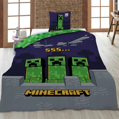 Obrázok produktu pre Súprava obojstrannej posteľnej bielizne Minecraft 2 ks 135 x 200 cm 80 x 80 cm