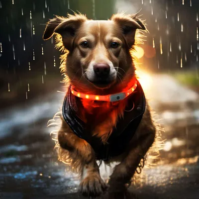 Produktbild von LED Leuchtring Hundehalsband aus Silikon – Sichtbarkeit & Sicherheit bei Dunkelheit - 15 Lichtfunktionen