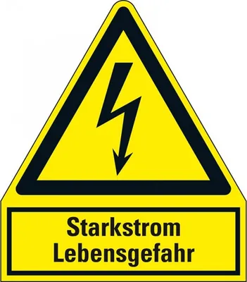 Produktbild von Dreifke® Aufkleber I Warn-Kombischild Starkstrom Lebensgefahr, RoHS konform, ...