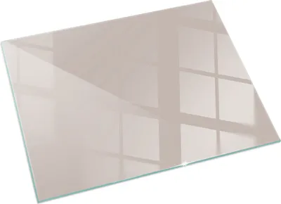 Produktbild von Farbe Hellbraun – Glasbodenplatte für – Kaminofen – Kaminplatte Glas – Schutzglas – Funkenschutzplatte –Glasbodenplatte Feuerfeste – Hitzeschutzplatte – Bodenschutz aus Glas – 120x80 cm