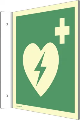 Produktbild von Dreifke® Fahnenschild Automat. externer Defibrillator,Kunststoff,nachl.,160-m...