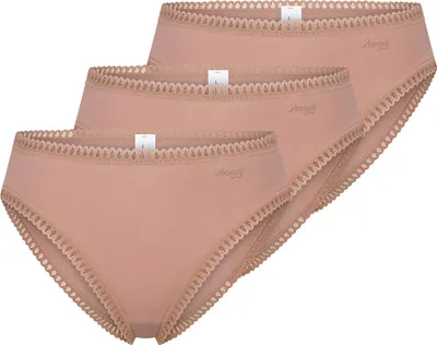 Produktbild von sloggi 3er Pack GO Crush Slip Komfortabel und atmungsaktiv, Zierborte an den Säumen, Im praktischen Mehrfachpack braun XS