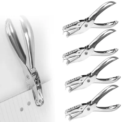 Produktbild von Einzellochstanzen 4er Set Metall Rundloch 3mm & 6mm für Papier Karten Leder DIY