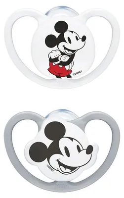 Zdjęcie produktu dla Smoczek silikonowy Nuk dla niemowląt, 18–36 miesięcy, Mickey, lekka konstrukcja