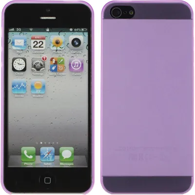 Produktbild von PhoneNatic Case kompatibel mit Apple iPhone 5 / 5s / SE - Hülle lila matt Hard-case + 2 Schutzfolien