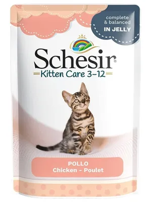 Produktbild von SCHESIR Hühnerfilets in Gelee – Nassfutter für Kätzchen – 85 g