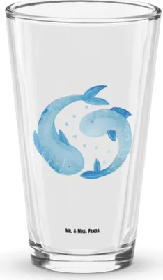 Produktbild von Mr. & Mrs. Panda Cocktailglas Sternzeichen Fische - Transparent - Geschenk, Geburtstag Februar, Wasserglas, Tumbler, Bierglas, Glas, März, Longdrinkglas, Sternbild, Fisch