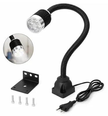 Produktbild von LED Maschinenlampe 5W 48 cm Schwanenhals Arbeitsleuchte, 220V Werkstatt Lampe Aluminium, montierbar Werkzeuglicht