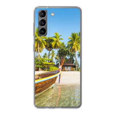 Produktbild von MuchoWow® Handyhülle Schutzhülle Hülle für Samsung Galaxy S21 Strand - Kajak - Sommer Silikon Softcase Handy Hülle - Softcase