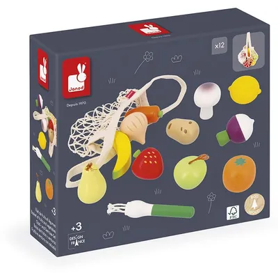 Image de Janod Jouets Fruits et Légumes Filet - Jeu de rôle pour enfants