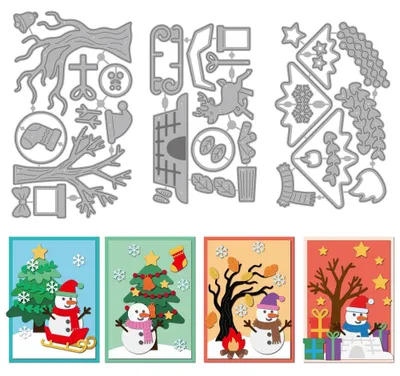 Productafbeelding van Stansmallen voor kerstdecoraties – sneeuwmannen, rendier en meer