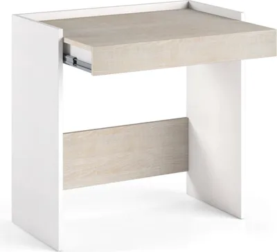Produktbild von Schreibtisch Dbeltrá, Moderner Schreibtisch mit Schublade, Studier - oder Bürotisch für PC - Buchhalter, 100%  Italy, 80x40h79 cm, Weiß und Eiche