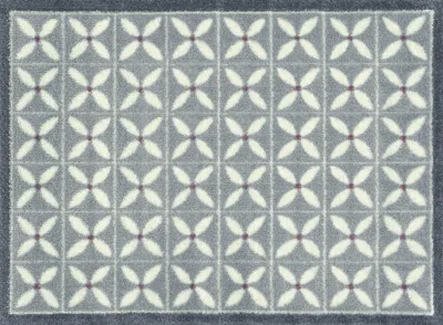 Produktbild von Fußmatte wash+dry Turtle Mat Flower Fields Grey 60x85 cm