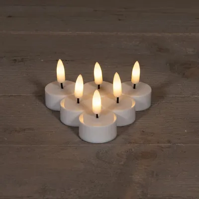 Productafbeelding van B.O.T. 6 Pcs Led Tealight 3D Wick With Timeroff Cr2032 Anna's Collection