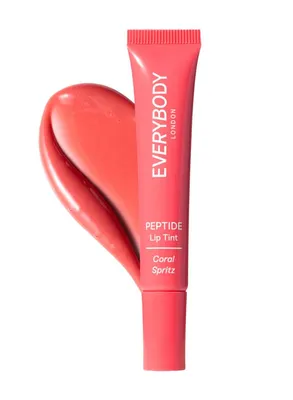 Produktbild von EVERYBODY LONDON - feuchtigkeitsspendender Lip Balm Lippen Lotion mit Soft Tint und Peptiden, Lippenbalsam mit Hyaluronsäure, 10 ml (Coral Sprit)