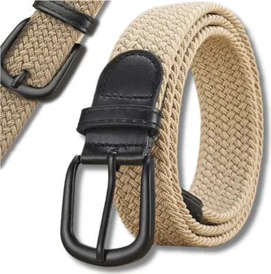 Immagine prodotto di Camerazar Cintura elastica elegante e larga in tessuto a maglia in resistente beige
