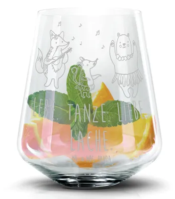 Produktbild von Mr. & Mrs. Panda Longdrinkglas Waldtiere Aloha - Transparent - Geschenk, Musik, Igel, Lustige Sprüche, Hase, Wald, Tanzen, Cocktailglas, Aperol Glas, Tumbler, Highball