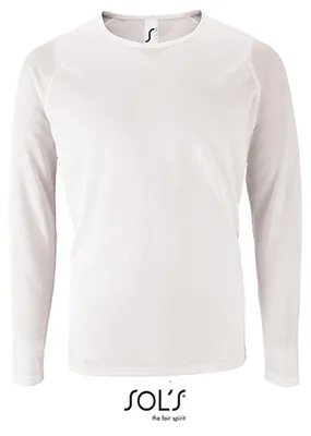 Image de SOLs 02071 | T-shirt de sport à manches longues homme Sporty - Couleur : Blanc - Taille : M