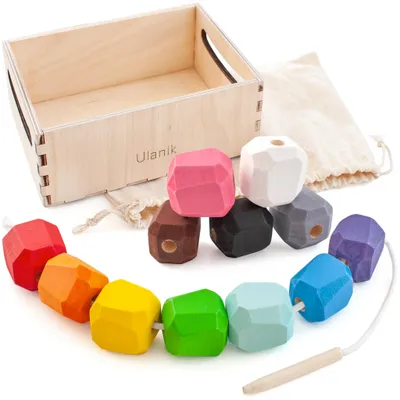 Produktbild von Ulanik Montessori-Lernspiel - lacing"Stones"