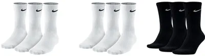 Produktbild von 9 Paar Nike Herren Damen Socken SX4508 - Farbe: 2 x weiß 1 x schwarz - Größe: 42-46