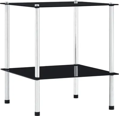 Produktbild von Regal mit 2 Ablagen Schwarz 40x40x47 cm Hartglas , Bücherregale Design 2024