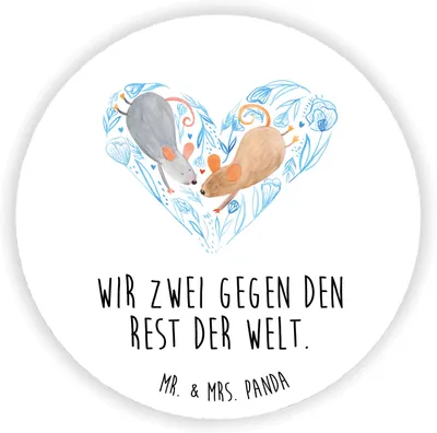 Produktbild von Mr. & Mrs. Panda Kühlschrankmagnet Mäuse Herz - Weiß - Geschenk, whiteboardmagnet, magnet für magnettafel, Immer, Liebe, Liebesspruch, Freundin, Lieblingsmensch, Maus
