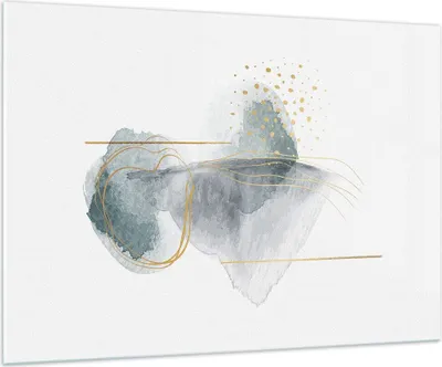 Produktbild von Bilder auf glas - Einteilig - Aquarell Flecken Gold - 100x70cm - Glasbilder - Wandbilder - Bilder - zum Aufhängen bereit - Wanddekoration aus Glas - Glas Bilder - Wandbild auf Glas - GAA100x70-4830