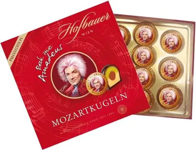 Produktbild von Hofbauer Wien Mozartkugeln Falco Edition 200g