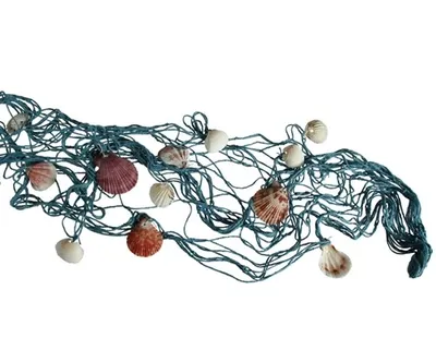 Produktbild von Blaues Deko Fischernetz mit Muscheln für maritime Deko