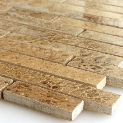Produktbild von Mosaikfliesen Marmor Braun Gold Poliert