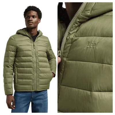 Immagine prodotto di Lee | Giacca imbottita da uomo, verde, giacca invernale foderata, trapuntata, stile casual, taglia S