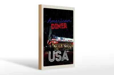 Produktbild von Holzschild Reise 20x30cm USA Diner Restaurant Lunch Dinner