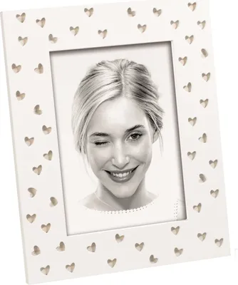 Produktbild von A1736 LITTLE HEARTS Hochzeits-Bilderrahmen MDF 13x18 weiß