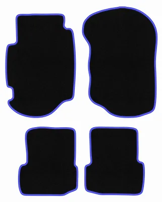 Produktbild von Fußmatten Velours Schwarz/Blau für Ford Escort MK7 1995-2002 Set 4-tlg