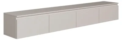 Schwebendes TV-Möbel 200 cm, Kaschmir, 4 Klapptüren, Stauraum