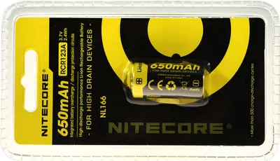 Produktbild von Nitecore NL166, Wiederaufladbarer Akku, Lithium-Ion (Li-Ion), 3,7 V, 1 Stück(e), 650 mAh