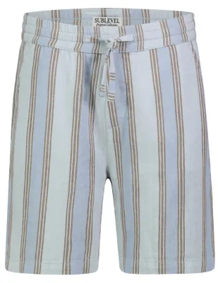 Zdjęcie produktu dla Sublevel Casual Krótkie Lniane Spodnie w Paski Rozmiar: XXL