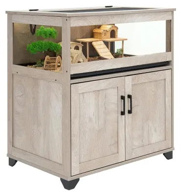 Kleintierkäfig mit Schrank und Schublade, 80x56x86,5 cm