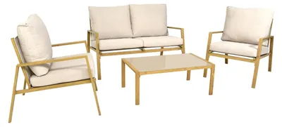 Produktbild von Gartenmöbelset bellavista - Home&Garden 4 -Sitzer 4-tlg. taupe aus Aluminium, Glas, inkl. Auflagen